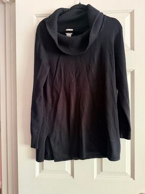 Chico's Black Cowl Neck Tunic Sweater